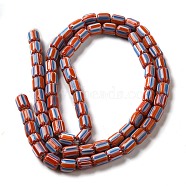 Handmade Lampwork Beads, Column, Coral, 6~11x7~8mm, Hole: 1.8mm, about 62~72pcs/strand, 25.59~25.98''(65~66cm)(LAMP-B023-05A-05)
