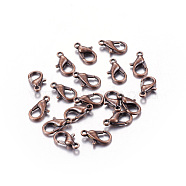 Zinc Alloy Lobster Claw Clasps, Parrot Trigger Clasps, Cadmium Free & Nickel Free & Lead Free, Red Copper, 16x8mm, Hole: 2mm(X-E106-R-NR)