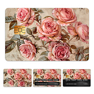 Plastic Waterproof Card Stickers, Self-adhesion Card Skin for Bank Card Decor, Rectangle, June Rose, 140x190mm(STIC-WH0032-031)