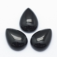Natural Obsidian Cabochons, Teardrop, 25x18x7mm(G-E491-B-07)