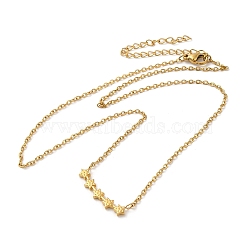 304 Stainless Steel Textured Star Pendant Necklaces for Women, Golden, 16.14 inch(41cm)(NJEW-H016-03G)