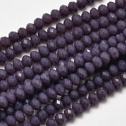 Faceted Rondelle Glass Beads Strands, DarkSlate Blue, 3.5x2mm, Hole: 0.5mm, about 148pcs/strand, 14.9 inch(X-EGLA-J134-3x2mm-A04)