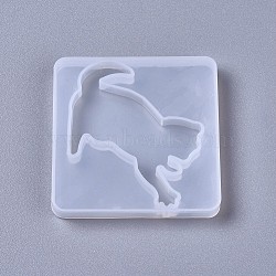 Silicone Molds, Resin Casting Molds, For UV Resin, Epoxy Resin Jewelry Making, Cat, White, 52x52x6mm(X-DIY-F041-14C)