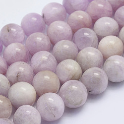 Natural Kunzite Beads Strands, Spodumene Beads, Round, Grade AB, 10mm, Hole: 1mm, about 39pcs/strand, 15.3 inch(39cm)(G-L478-11-10mm)