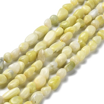 Natural Jade Beads Strands, Nuggets, 7.5~16x7.5~9x4~7mm, Hole: 0.9mm, about 41~44pcs/strand, 16.14''~17.32''(41~44cm)
