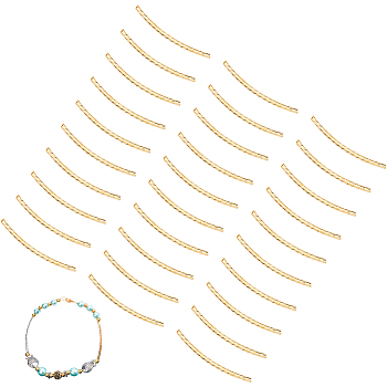 CHGCRAFT 240Pcs Brass Tube Beads, Curved, Golden, 35x2mm, Hole: 1mm