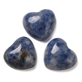 Natural Blue Spot Jasper Cabochons, Heart, 15x15x6mm