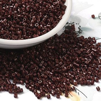Baking Paint Glass Seed Beads, Cylinder, Coconut Brown, 2x1.5mm, Hole: 1mm, about 5599pcs/50g
