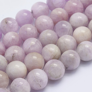 Natural Kunzite Beads Strands, Spodumene Beads, Round, Grade AB, 10mm, Hole: 1mm, about 39pcs/strand, 15.3 inch(39cm)