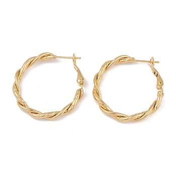 PVD Vacuum Plating 201 Stainless Steel Hoop Earrings, with 304 Stainless Steel Pin, Golden, 30x3.5mm