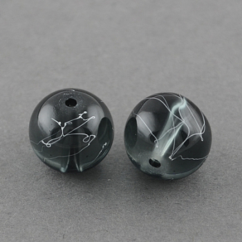 Drawbench Transparent Glass Beads Strands, Spray Painted, Round, Gray, 8mm, Hole: 1.3~1.6mm; about 100pcs/strand, 31.4 inch