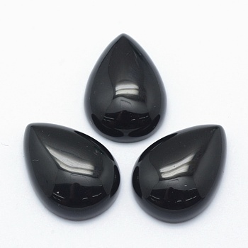 Natural Obsidian Cabochons, Teardrop, 25x18x7mm