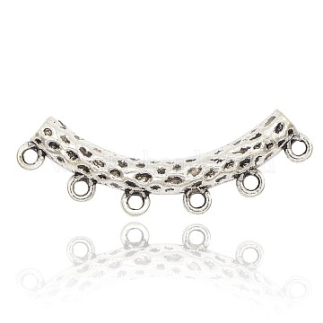 Tibetan Style Alloy Links, Tube, Antique Silver, 47x9x6mm, Hole: 2mm(PALLOY-J203-01AS)