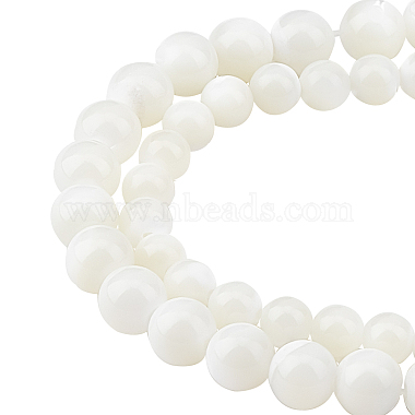 6mm Creamy White Round Spiral Shell Beads