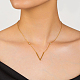 Collier avec pendentif lettre V en acier inoxydable pour femme(PA7833)-1