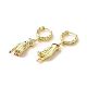 Palm with Horse Eye Real 18K Gold Plated Brass Dangle Hoop Earrings(EJEW-Q797-21G-03)-2