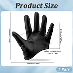 1 Pair PU Leather Half Palm Gloves, Black, 175x88x3mm(AJEW-CL0001-40A)