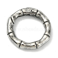 Tibetan Style 316 Surgical Stainless Steel Spring Gate Rings, Ring, Antique Silver, 19x3.5mm(STAS-E191-01AS-02)