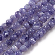 Natural White Shell Dyed Beads Strands, Nuggets, Lilac, 2.5~3.5x3~3.5x2~3.5mm, Hole: 0.4mm, about 139pcs/strand, 15.16''(38.5cm)(BSHE-Z005-03C)