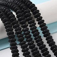 Natural Lava Rock Beads Strands, Saucer Beads, Rondelle, 6~6.5x3mm, Hole: 1mm, about 118~119pcs/strand, 15.35''(39cm)(G-Z030-A23-01)