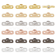 24Pcs 6 Colors Rack Plating Brass Pave Clear Cubic Zirconia Connector Charms, Long-Lasting Plated, Cadmium Free & Lead Free, Oval, Mixed Color, 10.5x4x3mm, Hole: 1.5mm, 4pcs/color(KK-FH0005-83)