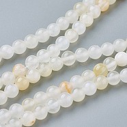 Natural Yellow Jade Beads Strands, Dyed, Round, Cornsilk, 4mm, Hole: 0.6mm, about 90~93pcs/strand, 15.7~16 inch(40~40.7cm)(G-F622-25-4mm)