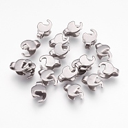 304 Stainless Steel Cord Ends, End Caps, Terminators, Ends For Chains, Stainless Steel Color, 11.5x8x5.5mm, Inner Diameter: 2~3mm(STAS-G176-09P)