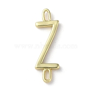 Rack Plating Brass Connector Charms, Cadmium Free & Lead Free, Long-Lasting Plated, Real 18K Gold Plated, Letter Z, 22.5x7x1.5mm, Hole: 3x0.8mm(KK-P245-07G-Z)