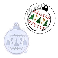 Christmas Theme Light Bulb Pendant Silicone Molds, Resin Casting Molds, For UV Resin, Epoxy Resin Jewelry Making, Flat Round, Christmas Tree Pattern, 136x125x9mm, Hole: 16.5x11.5mm, Inner Diameter: 147x120mm(DIY-M045-26A)