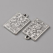 Tibetan Style Alloy Pendants, Rectangle with Tarot Pattern, The Star XVII, 23x14x1.5mm, Hole: 1.8mm(PALLOY-WH0111-138A)