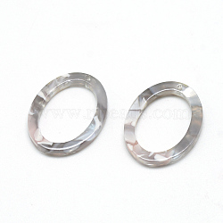 Cellulose Acetate(Resin) Pendants, Oval, Gray, 37.5x26.5x2.5mm, Hole: 1.5mm(X-KY-S122F-A310)