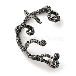 316 Surgical Stainless Steel Cuff Earrings, Octopus, Right, Antique Silver, 59.5x41mm(EJEW-E300-21AS-01)