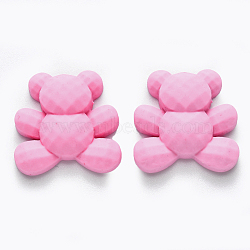 Opaque Resin Cabochons, Bear, Pearl Pink, 24x24x8mm(CRES-N019-10A)