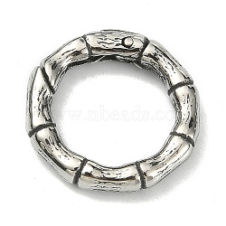 Tibetan Style 316 Surgical Stainless Steel Spring Gate Rings, Ring, Antique Silver, 19x3.5mm(STAS-E191-01AS-02)