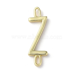 Rack Plating Brass Connector Charms, for Personalized Name Necklace Making, Cadmium Free & Lead Free, Long-Lasting Plated, Real 18K Gold Plated, Letter Z, 22.5x7x1.5mm, Hole: 3x0.8mm(KK-P245-07G-Z)