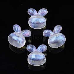 Transparent Acrylic Beads, Glitter Powder, Rabbit, Clear, 16x15x12mm, Hole: 2mm, about 330pcs/500g(OACR-N008-105)