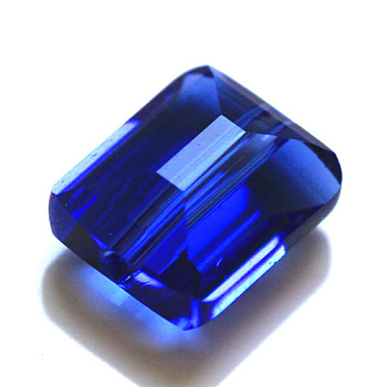 Imitation Austrian Crystal Beads, Grade AAA, K9 Glass, Faceted, Rectangle, Blue, 8x9.5x5mm, Hole: 0.9~1mm