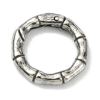 Tibetan Style 316 Surgical Stainless Steel Spring Gate Rings, Ring, Antique Silver, 19x3.5mm