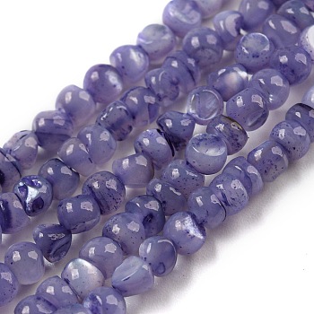 Natural White Shell Dyed Beads Strands, Nuggets, Lilac, 2.5~3.5x3~3.5x2~3.5mm, Hole: 0.4mm, about 139pcs/strand, 15.16''(38.5cm)