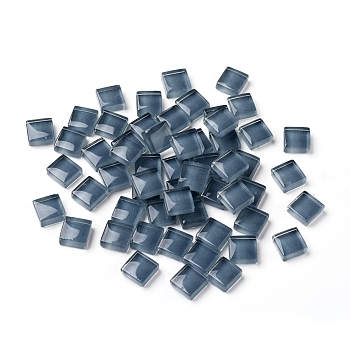 Mosaic Glass Tiles, Stained Square Pieces, for Home Decoration or DIY Crafts, Light Steel Blue, 9.5x9.5x4~4.5mm, about 300pcs/bag