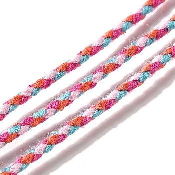 Polyester Braided Cords, Camellia, 2mm, about 100yard/bundle(91.44m/bundle)