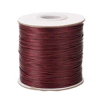 Waxed Polyester Cord, Bead Cord, Dark Red, 0.5mm, about 169.51~174.98 Yards(155~160m)/Roll