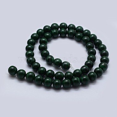 malachite naturelles brins de perles(G-F571-27A2-12mm)-2