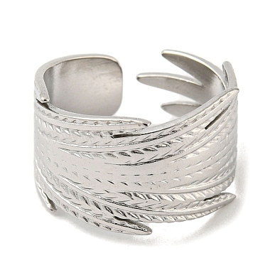 304 Stainless Steel Open Cuff Ring(RJEW-C067-12P)-2
