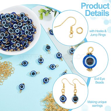 ARRICRAFT DIY Blue Evil Eye Earring Making Kit(DIY-AR0002-85)-4