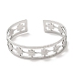 304 Stainless Steel Star Open Cuff Bangles(BJEW-L682-026P)-1