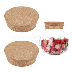 Cork Wine Bottle Stopper, Flat Round, Peru, 95~110x30mm(FIND-WH0165-62B)