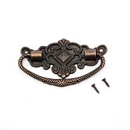 Zinc Alloy Handle, with Screw, Jewelry Box Accessories, Antique Bronze, 72x44x2~7mm, Hole: 2mm(PALLOY-WH0070-82AB)