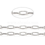 Brass Paperclip Chains, Flat Oval, Drawn Elongated Cable Chains, Soldered, Long-Lasting Plated, with Spool, Cadmium Free & Nickel Free & Lead Free, Platinum, 6x2.6x0.4mm, about 16.4 Feet(5m)/roll(X-CHC-S008-001C-P)
