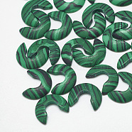 Synthetic Malachite Cabochons, Arched Shape, Green, 9x11x2mm(X-TURQ-S290-56A-01)